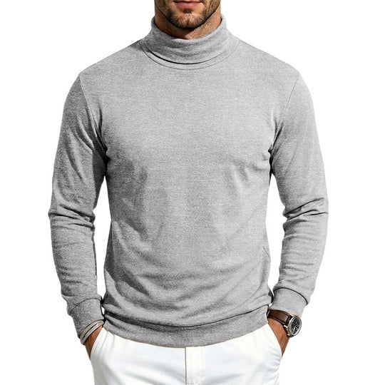 Herren Feiner Rollkragenpullover aus Baumwollmischung mit schmaler Passform Nord Taschen