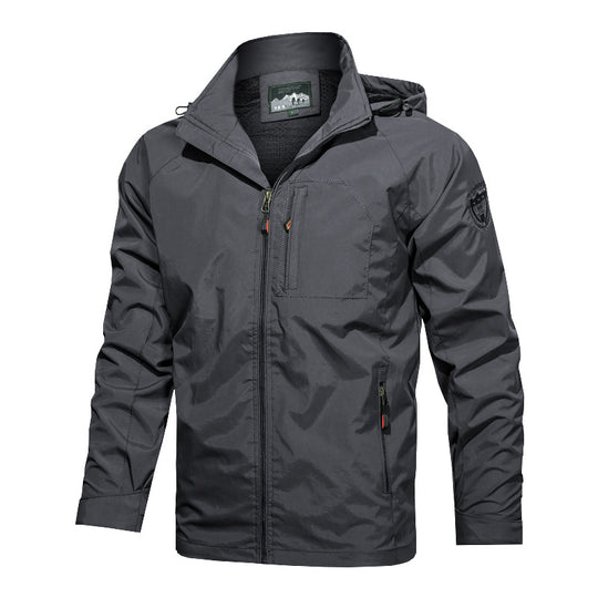 Herren  leichte wasserabweisende Übergangsjacke mit Kapuze und funktionalen Reißverschlusstaschen Nord Taschen