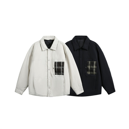 Herren Wattierte Hemdjacke mit Kontrast-Karotasche Nord Taschen