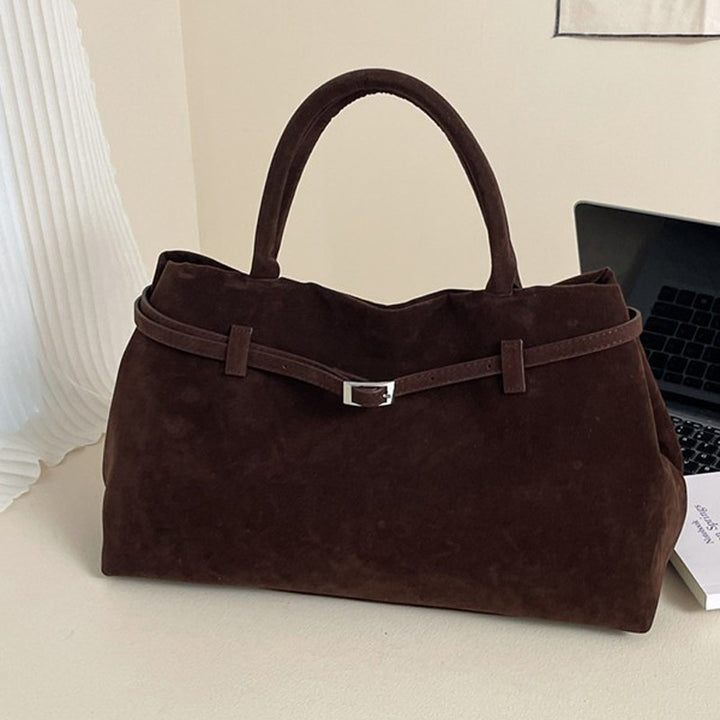 Damen Henkeltasche aus hochwertigem Wildleder mit elegantem Verschluss Nord Taschen