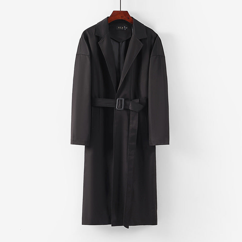 Damen Longline Trenchcoat mit Taillengürtel und fallendem Revers Nord Taschen