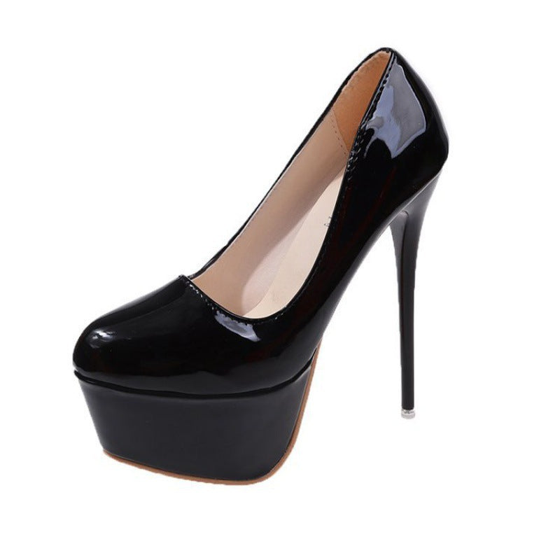 Damen Plateau-Pumps mit außergewöhnlichem Glanz und hohem Stiletto-Absatz Nord Taschen