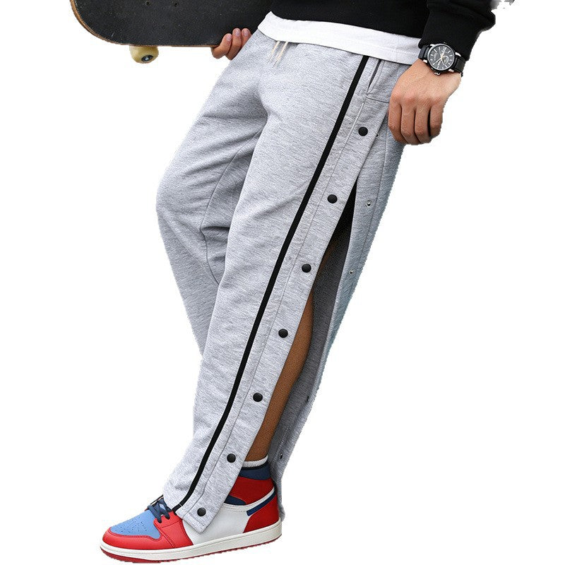 Herren Sportliche Snap-Trackhose mit seitlichen Druckknopfleisten und Tunnelzug Nord Taschen