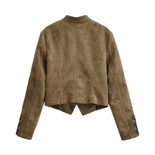 Damen Kurzjacke im Hussarenstil mit Zierkordeln und Stehkragen Nord Taschen