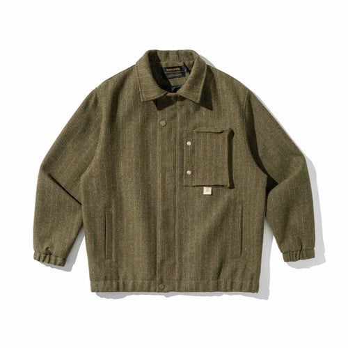 Herren Kastenförmige Overshirt‑Jacke aus Wollmix mit aufgesetzter Brusttasche Nord Taschen