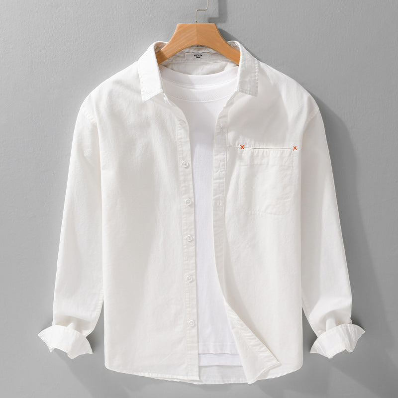 Herren Leichtes Baumwoll-Layering-Overshirt mit tonaler Brusttasche und Soft‑Touch‑Finish Nord Taschen
