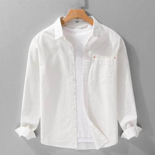 Herren Leichtes Baumwoll-Layering-Overshirt mit tonaler Brusttasche und Soft‑Touch‑Finish Nord Taschen