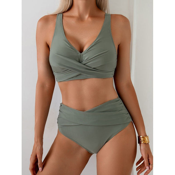 Damen Hochtailliertes Bikini-Set mit raffiniertem Wickeldesign Nord Taschen