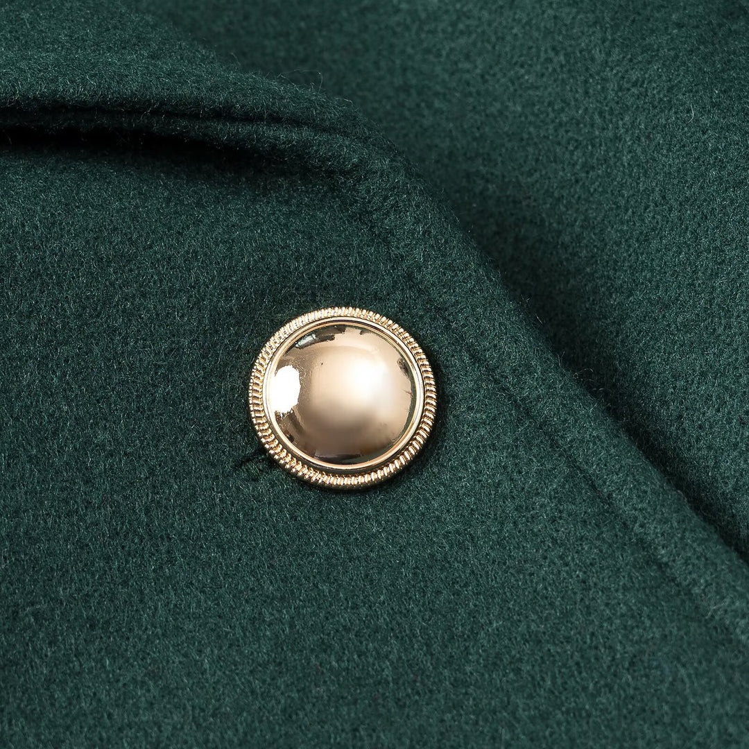 Damen Kurz-Peacoat aus Wollmix mit doppelreihiger Knopfleiste und Manschettenriemen Nord Taschen