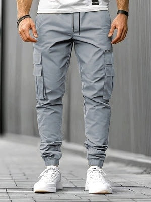 Herren Cargo-Jogginghose mit multifunktionalen Klapp- & Reißverschlusstaschen, elastischem Bund und tapered Bein Nord Taschen