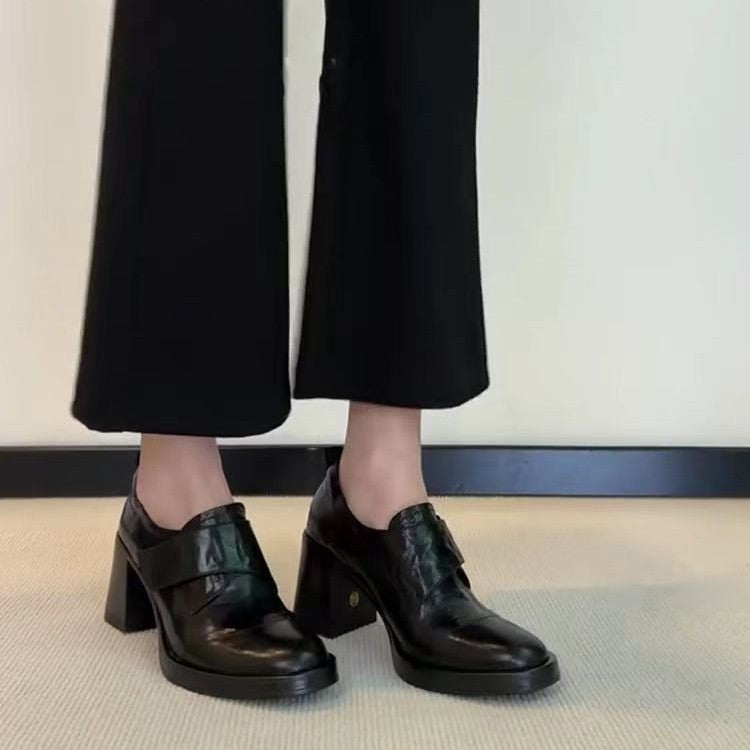 Damen Monkstrap-Loafer mit breitem Riemen und skulpturiertem Blockabsatz Nord Taschen
