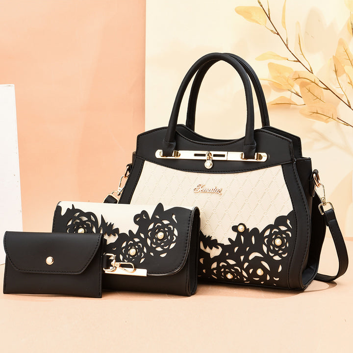 Damen elegante Handtasche mit floralem Ausschnitt Nord Taschen