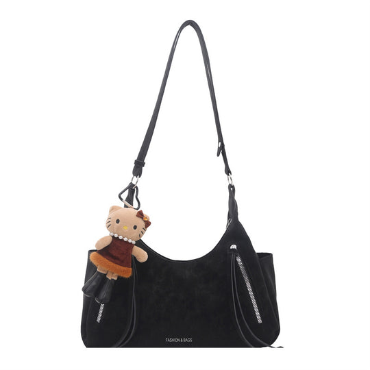 Damen modische Schultertasche mit dekorativen Reißverschlüssen Nord Taschen