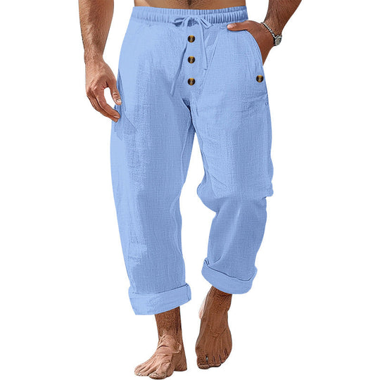 Herren lockere Strandhose mit verstellbarem Kordelzug und praktischen Seitentaschen