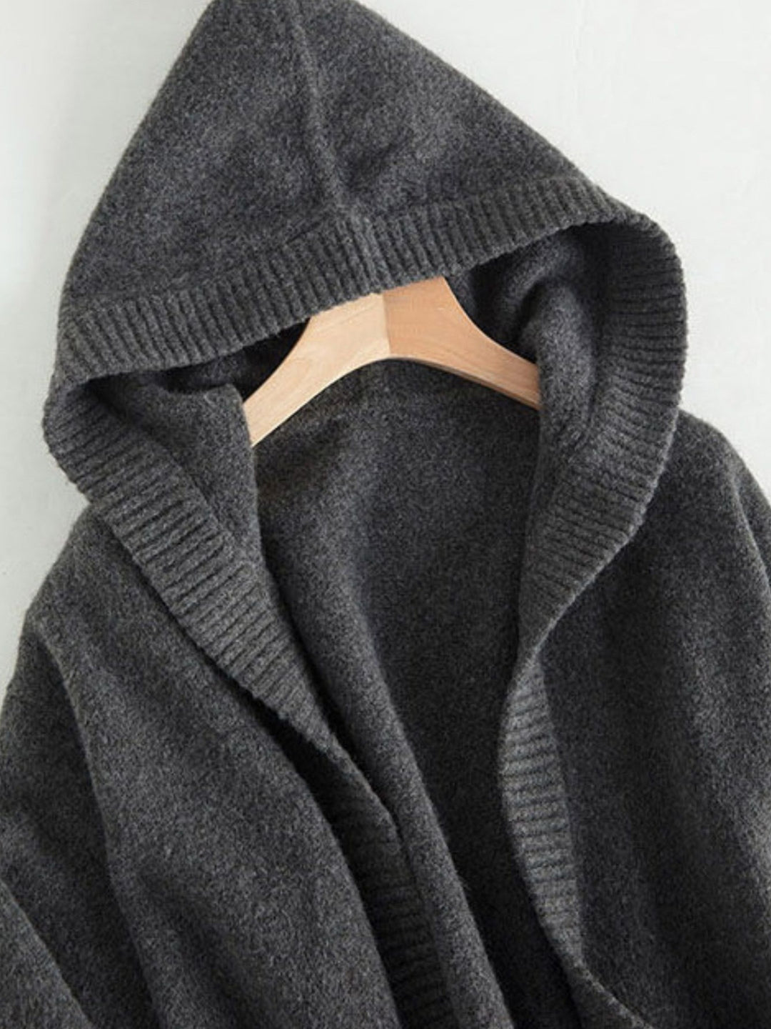 Damen Oversize Kapuzencardigan im Kaschmir‑Look mit offenem Fall und breiter Rippe Nord Taschen