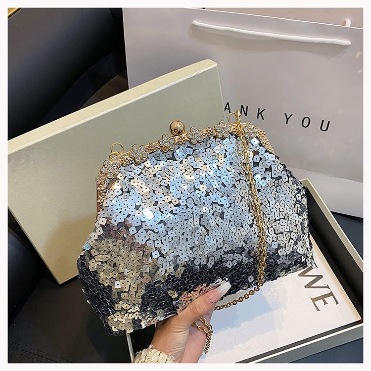 Damen Clutch mit funkelnden Pailletten Nord Taschen