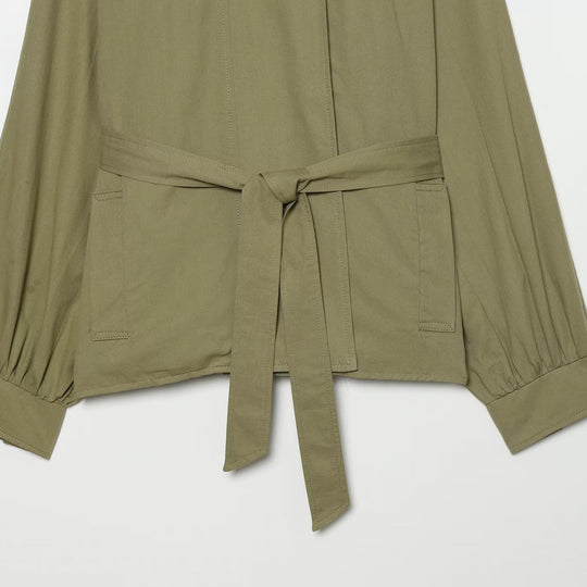 Damen Kurzcape-Trenchjacke mit Taillengürtel und Funnelkragen Nord Taschen