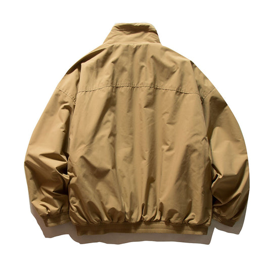 Unisex Kurz geschnittener winddichter Bomber mit Teddyfutterkragen und elastischem Bund Nord Taschen