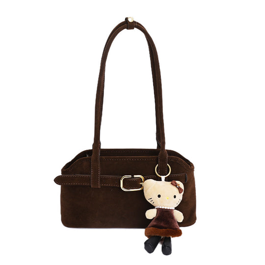 Damen Handtasche aus luxuriösem Veloursleder mit verstellbarem Schulterriemen Nord Taschen