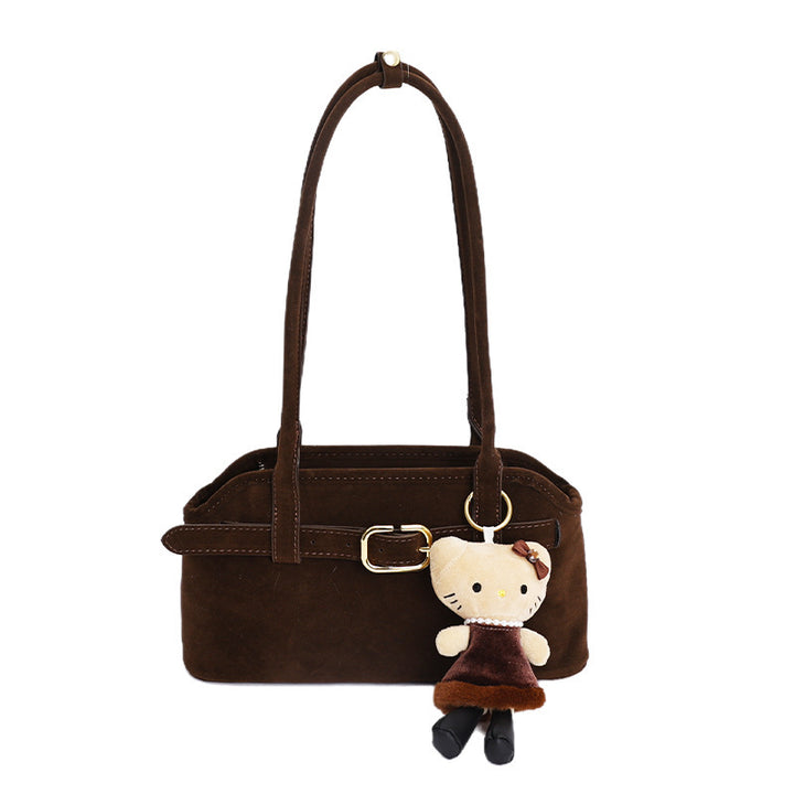 Damen Handtasche aus luxuriösem Veloursleder mit verstellbarem Schulterriemen Nord Taschen