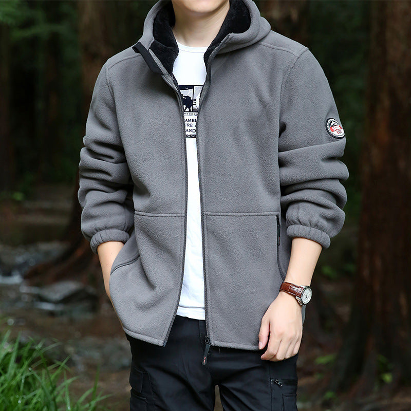 Herren Outdoor-Fleecejacke mit Kapuze, durchgehendem Reißverschluss und Reißverschlusstaschen Nord Taschen