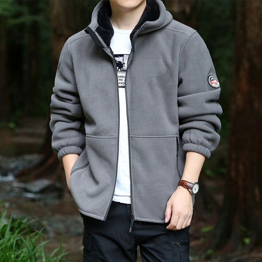 Herren Outdoor-Fleecejacke mit Kapuze, durchgehendem Reißverschluss und Reißverschlusstaschen Nord Taschen