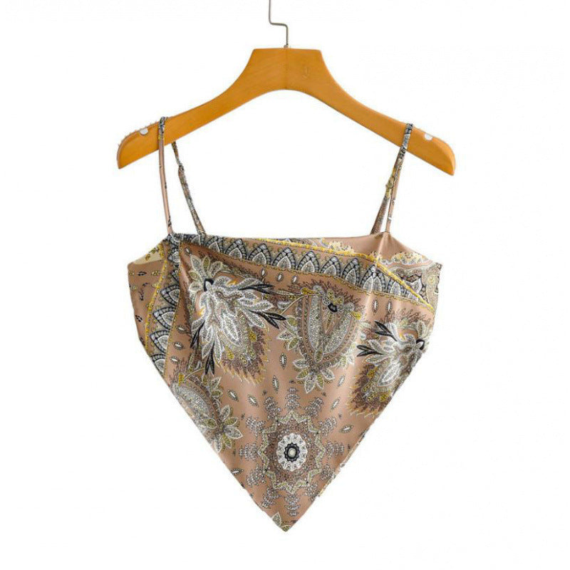 Femme Artistic Bandana Stil Crop Top