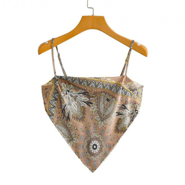Femme Artistic Bandana Stil Crop Top