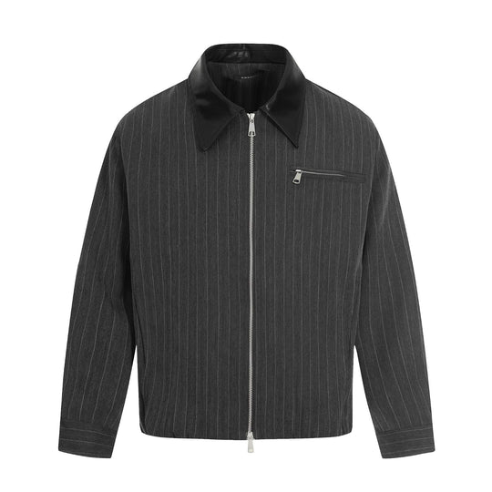 Herren Kurzboxy-Blousonjacke aus Leinenoptik mit Lederkragen Nord Taschen