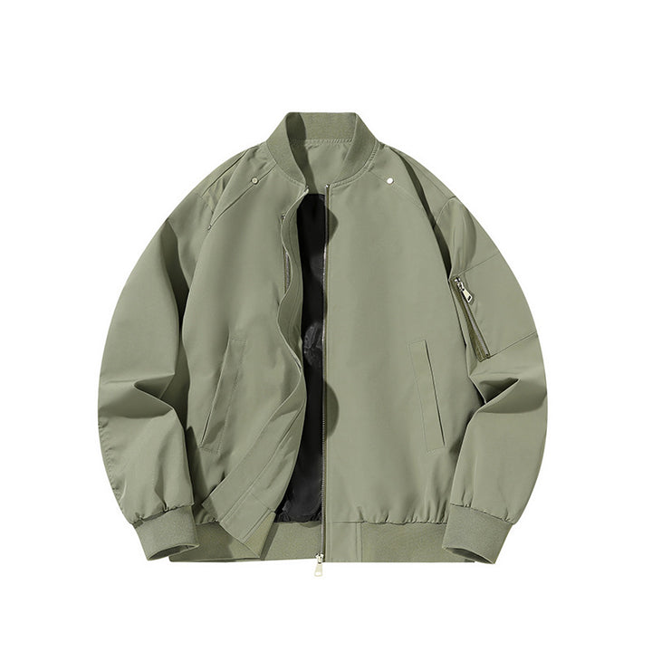 Men's  minimalist matte-shell relaxed-fit flight bomber jacket with sleeve utility zip pocket Nord Taschen