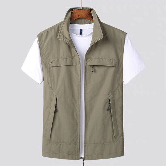 Herren Outdoor-Utility-Weste mit Mesh-Futter und Reißverschluss-Taschen Nord Taschen
