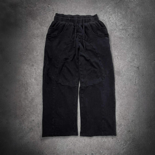 Herren nan Oversize-Freizeitjogger mit geschwungenen Nahtdetails, Kordelzugbund und elastischen Beinabschlüssen Nord Taschen