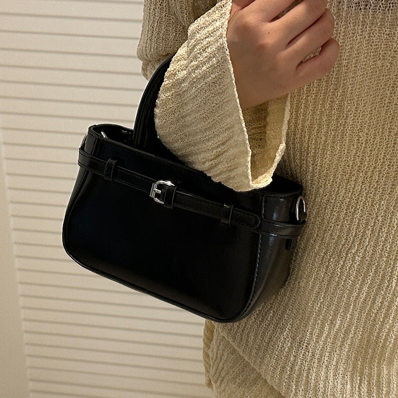 Damen Schultertasche aus strukturiertem Kunstleder mit praktischem Schulterriemen Nord Taschen