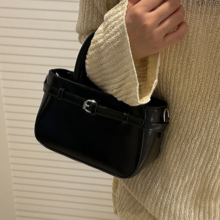 Damen Schultertasche aus strukturiertem Kunstleder mit praktischem Schulterriemen Nord Taschen