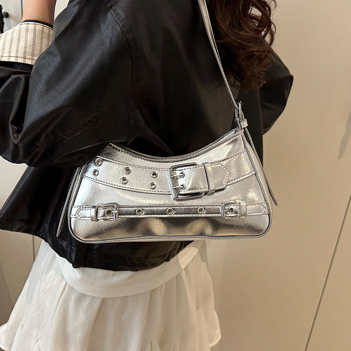Damen Schultertasche mit elegantem Gurt- und Schnallenakzent Nord Taschen
