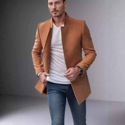 Herren moderner Blazer mit geradem Schnitt und elegantem Stehkragen - Vittorelli