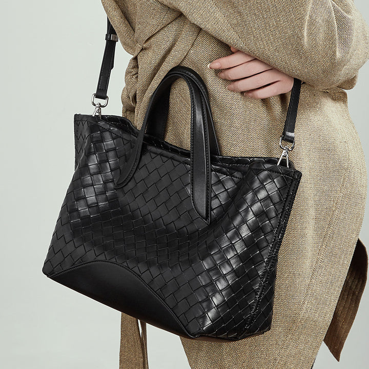 Damen geflochtene Ledertasche Nord Taschen