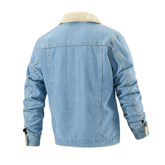 Herren Fleecegefütterte Jeansjacke Nord Taschen