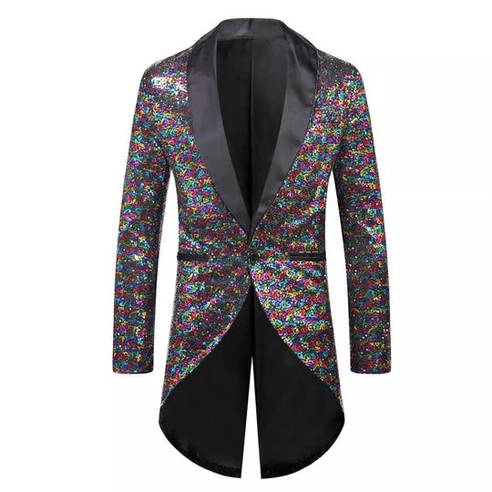 Herren Glitzernder Anzugblazer mit elegantem Schalkragen
