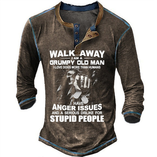 Herren Langarmshirt mit originellem Spruchdesign Nord Taschen