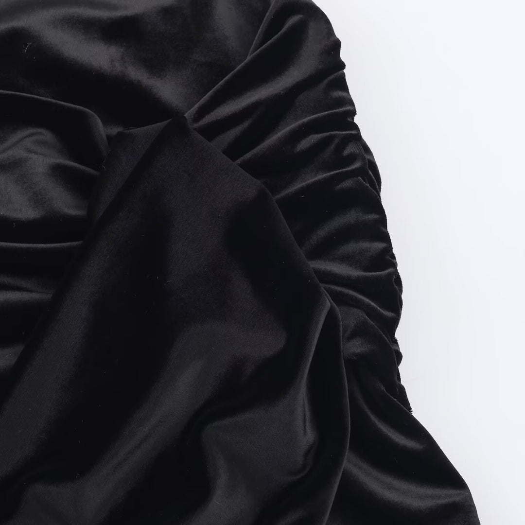 Damen Minikleid mit Rollkragen, langem Arm und seitlicher Drapé-Schleife Nord Taschen