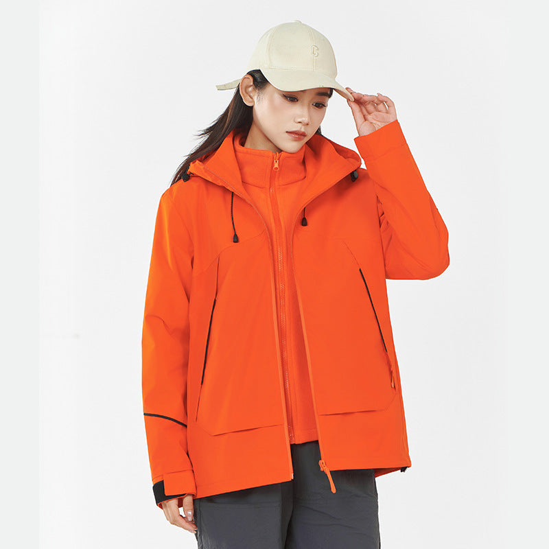 Damen Leichte wind- und wasserabweisende Softshell-Trekkingjacke mit verstellbarer Kapuze Nord Taschen