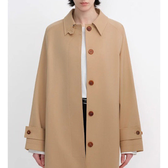 Damen Elegante lange Trenchcoat Nord Taschen