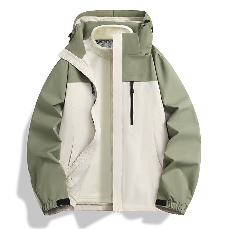 Herren Zwei-in-eins Softshell-Hybridjacke mit abnehmbarer Fleece-Innenjacke und wasserabweisender Membran Nord Taschen