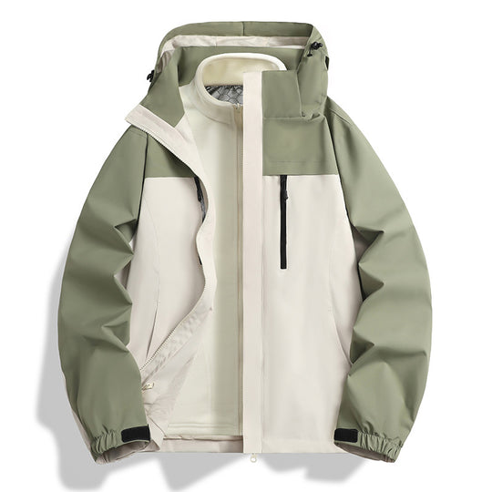 Herren Zwei-in-eins Softshell-Hybridjacke mit abnehmbarer Fleece-Innenjacke und wasserabweisender Membran Nord Taschen
