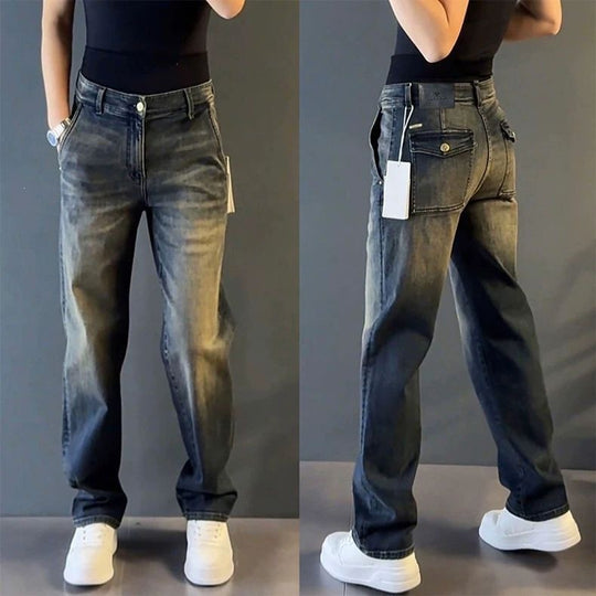 Damen Modische Hohe Taille Jeans Nord Taschen