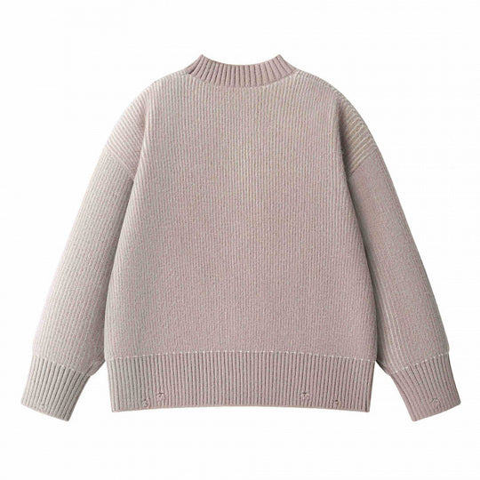 Unisex Oversize-Strickpullover mit Rundhals, Rippenstruktur und verlängertem Bund Nord Taschen
