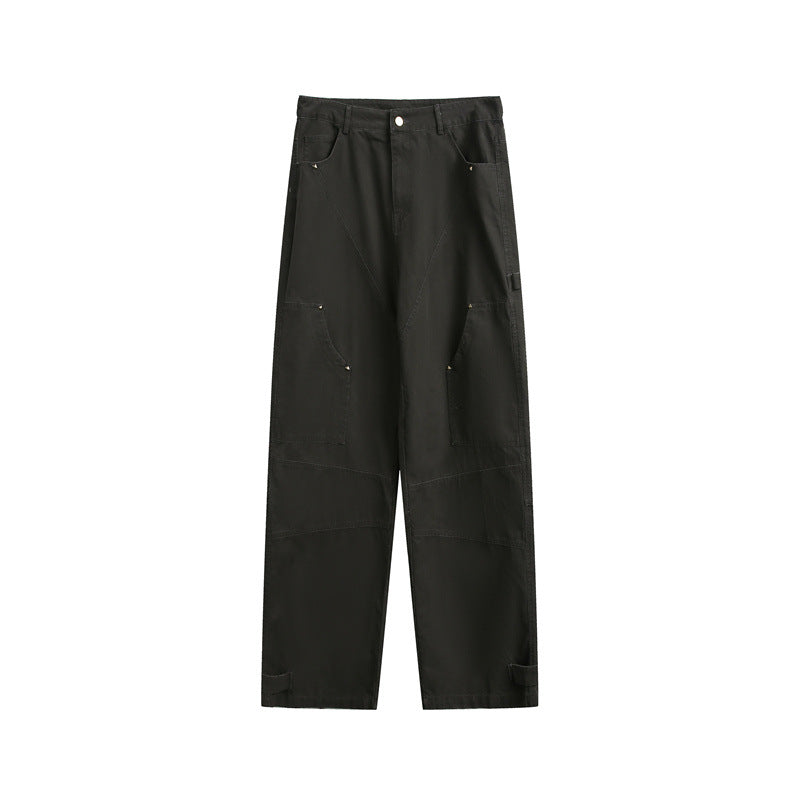 Damen Weite High‑Waist Cargo‑Hose mit Multifunktionstaschen und verstellbarem Saum Nord Taschen