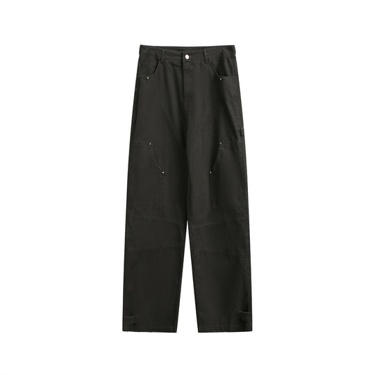 Damen Weite High‑Waist Cargo‑Hose mit Multifunktionstaschen und verstellbarem Saum Nord Taschen