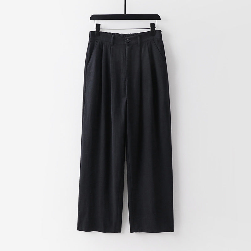Damen weite Hose mit hoher Taille und Bundfalten Nord Taschen